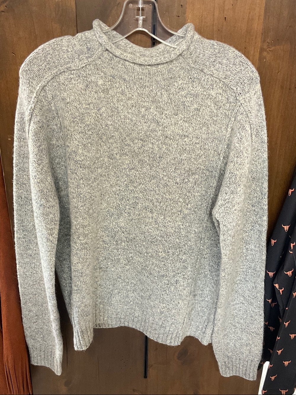 Women's Heather Gray & Blue Crewneck Sweater